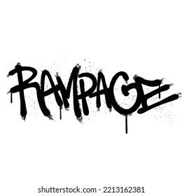 Graffiti spray paint Word Rampage Isolated Vector