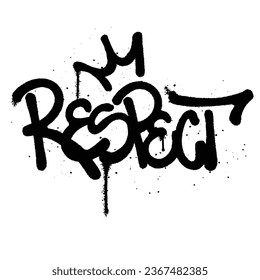 Graffiti spray paint Word Respect Isolated Vector