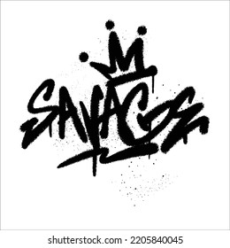 Graffiti Spray Word Savage einzelne Vektorgrafik