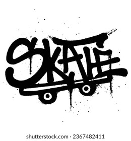 Graffiti spray paint Word skate Isolated Vector