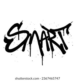 Graffiti spray paint Word Smart Isolated Vector
