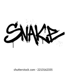 Graffiti spray paint Word Snake Isolated Vector
