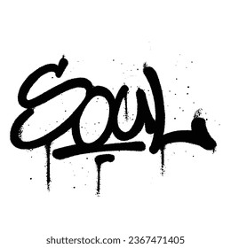 Graffiti spray paint Word Soul Isolated Vector