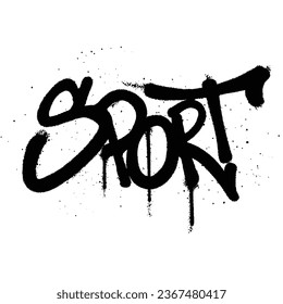 Graffiti spray paint Word Sport Isolated Vector