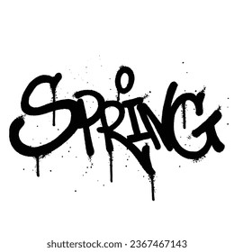 Graffiti spray paint Word Spring Isolated Vector