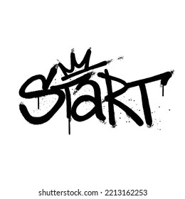 Graffiti spray paint Word Start Isolated Vector