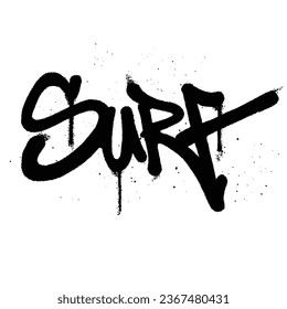 Graffiti Spray Word Surf einzeln auf Graffiti