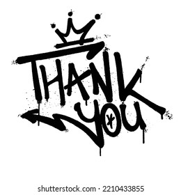 Graffiti spray paint Word Thank You Isolated Vector