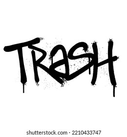 Graffiti spray paint Word Trash Isolated Vector