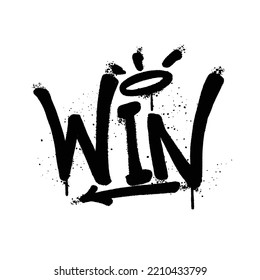 Graffiti spray paint Word Win Isolated Vector