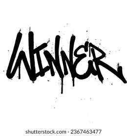 Graffiti spray paint Word Winner Isolated Vector