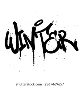 Graffiti spray paint Word Winter Isolated Vector