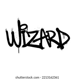 Graffiti Spray Paint Word Wizard Isolated Vector