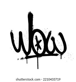 Graffiti spray paint Word Wow Isolated Vector