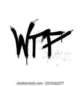 Graffiti spray paint Word WTF Isolated Vector