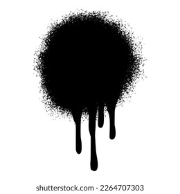 graffiti Spray painted Drips Black ink splatters isolated on white background.