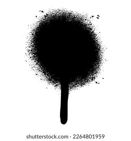 graffiti Spray pintado Drips Plantas de tinta negra aisladas en fondo blanco.