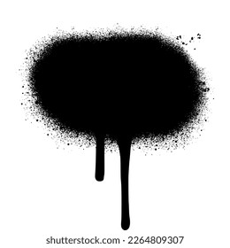 graffiti Spray painted Drips Black ink splatters isolated on white background.