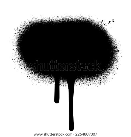 graffiti Spray painted Drips Black ink splatters isolated on white background.