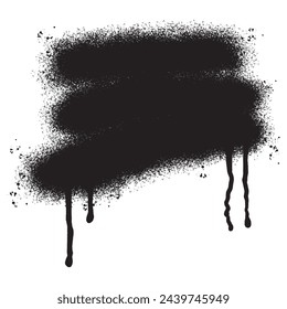 graffiti Líneas pintadas con aerosol Salpicaduras de tinta negra aisladas sobre fondo blanco.