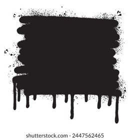 Graffiti Spray lackierte Linien Schwarze Tintenspritzer isoliert auf weißem Hintergrund.