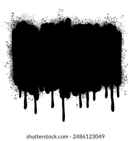 graffiti Líneas pintadas con aerosol Salpicaduras de tinta negra aisladas sobre fondo blanco.