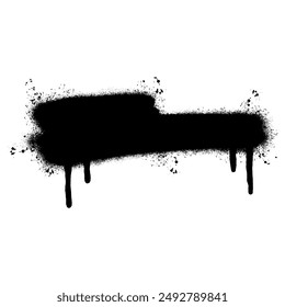 Graffiti Spray lackierte Linien Schwarze Tintenspritzer isoliert auf weißem Hintergrund.