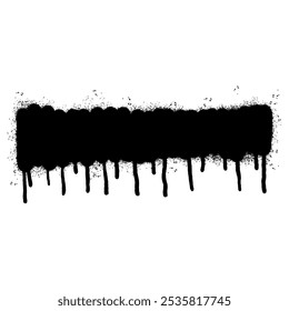 grafiti Líneas pintadas en spray Salpicaduras de tinta negra aisladas sobre fondo blanco.