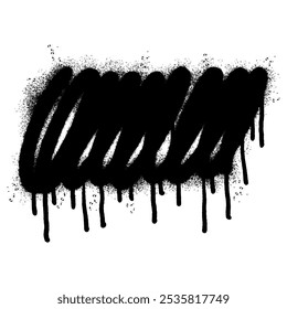 grafiti Líneas pintadas en spray Salpicaduras de tinta negra aisladas sobre fondo blanco.