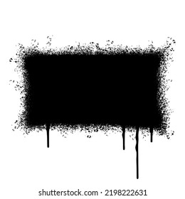 graffiti Líneas pintadas con spray y gotas de tinta negra aisladas en fondo blanco. ilustración vectorial.