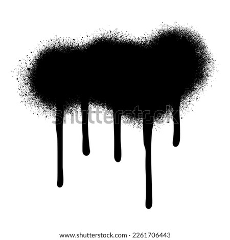 graffiti Spray painted lines and Drips Black ink splatters isolated on white background.