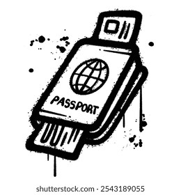 Graffiti Spray passport isolated on white background