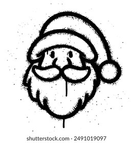 Graffiti spray santa claus isolated on white background