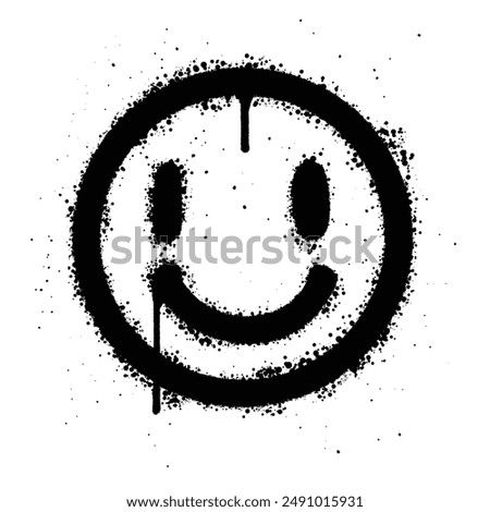 Graffiti spray smile isolated on white background