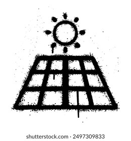 Graffiti spray solar panel isolated on white background