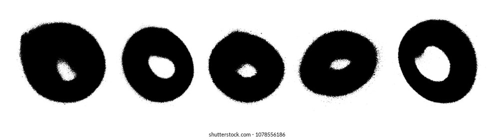 Graffiti spray spot set. Vector spray paint spot.