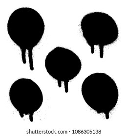 Graffiti spray spot set. Vector spray paint spot.