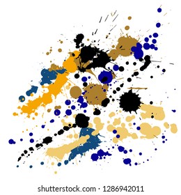 Graffiti spray stains grunge background vector. Rusty ink splatter, spray blots, mud spot elements, wall graffiti. Watercolor paint splashes pattern, smear liquid stains splatter backdrop.