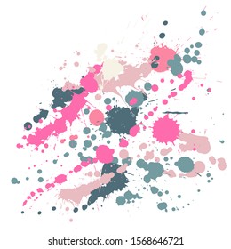 Graffiti spray stains grunge background vector. Random ink splatter, spray blots, dirty spot elements, wall graffiti. Watercolor paint splashes pattern, smear fluid stains splatter background.