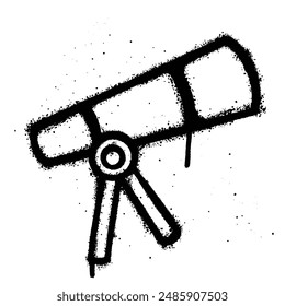 Graffiti spray telescope isolated on white background