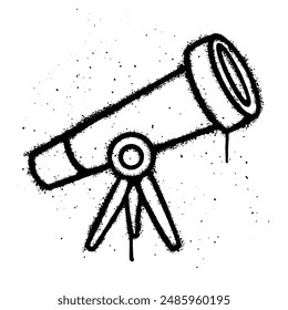 Graffiti spray Telescope isolated on white background