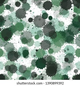 Graffiti spray transparent stains vector seamless wallpaper pattern. Sprawling ink splatter, spray blots, dirty spot elements seamless. Watercolor paint splashes pattern, smear liquid stains.