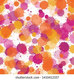 Graffiti spray transparent stains vector seamless grunge background. Trendy ink splatter, spray blots, mud spot elements seamless. Watercolor paint splashes pattern, smear fluid splats.