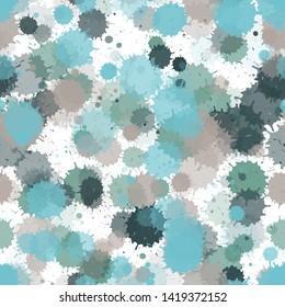 Graffiti spray transparent stains vector seamless grunge background. Hand drawn ink splatter, spray blots, mud spot elements seamless. Watercolor paint splashes pattern, smear liquid stains.