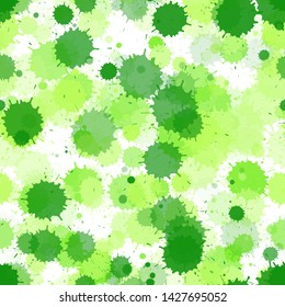 Graffiti spray transparent stains vector seamless wallpaper pattern. Futuristic ink splatter, spray blots, mud spot elements seamless. Watercolor paint splashes pattern, smear fluid splats.