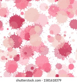 Graffiti spray transparent stains vector seamless grunge background. Mottled ink splatter, spray blots, dirty spot elements seamless. Watercolor paint splashes pattern, smear liquid stains.