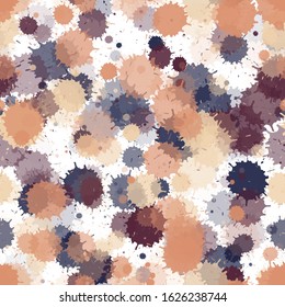 Graffiti spray transparent stains vector seamless grunge background. Retro ink splatter, spray blots, dirty spot elements seamless. Watercolor paint splashes pattern, smear liquid stains.