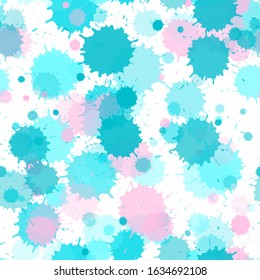 Graffiti spray transparent stains vector seamless grunge background. Messy ink splatter, spray blots, mud spot elements seamless. Watercolor paint splashes pattern, smear liquid stains.