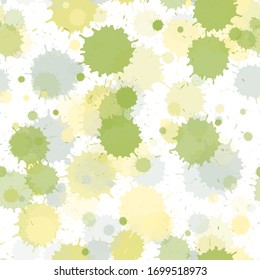 Graffiti spray transparent stains vector seamless wallpaper pattern. Hipster ink splatter, spray blots, mud spot elements seamless. Watercolor paint splashes pattern, smear fluid splats.