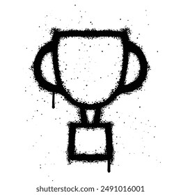 Graffiti spray trophy isolated on white background